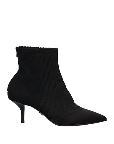 DOLCE&GABBANA Ankle boot Black 63% Polyamide, 23% Acrylic, 12% Elastane, 2% Calfskin
