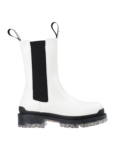 KARL LAGERFELD Ankle boot BIKER II LONG GORE BOOT White 100% Calfskin