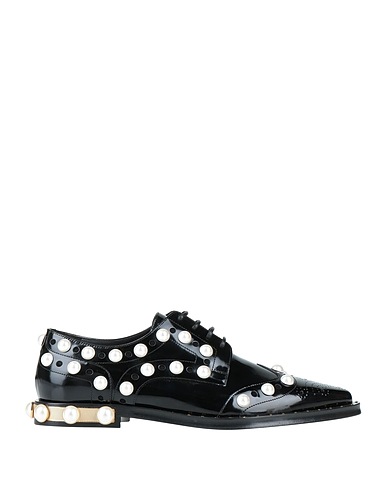 DOLCE&GABBANA Laced shoes Black 74% Calfskin, 26% Goat skin