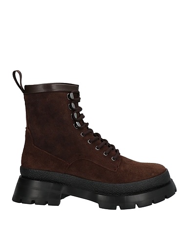 BIBI LOU Ankle boot Dark brown Leather, Textile fibres