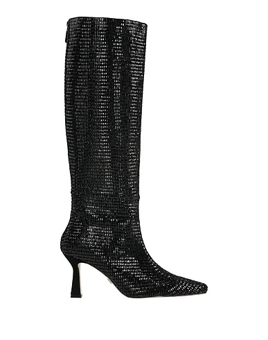 LOLA CRUZ Boots Black Leather, Metal