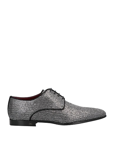 DOLCE&GABBANA Laced shoes Silver Textile fibers