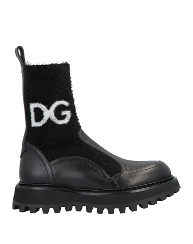 DOLCE&GABBANA Ankle boot Black Polyamide, Elastane, Calfskin