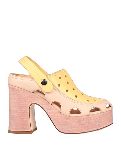 AGL Mules and clogs Pastel yellow Soft Leather