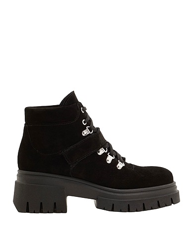 8 by YOOX Stiefelette LEATHER HIKING ANKLE BOOTS Schwarz 100% Kalbsleder