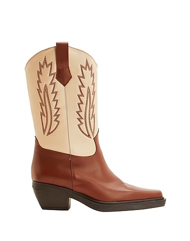 8 by YOOX Boots LEATHER QUILTED WESTERN ANKLE BOOT Tan 100% Calfskin