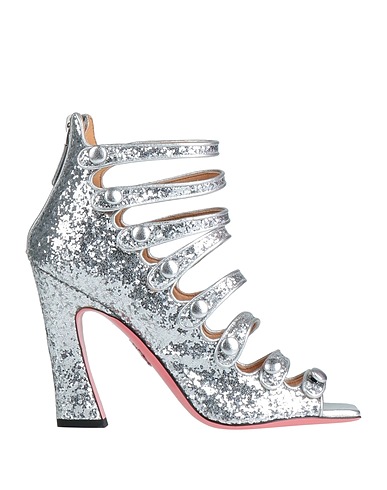 DSQUARED2 Sandalen Silber Leder, Gewebefasern