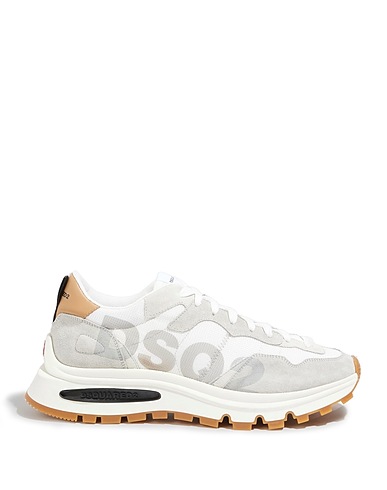 DSQUARED2 Sneakers White Leather, Textile fibers