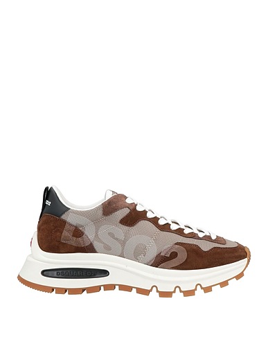DSQUARED2 Sneakers Brown Leather, Textile fibers