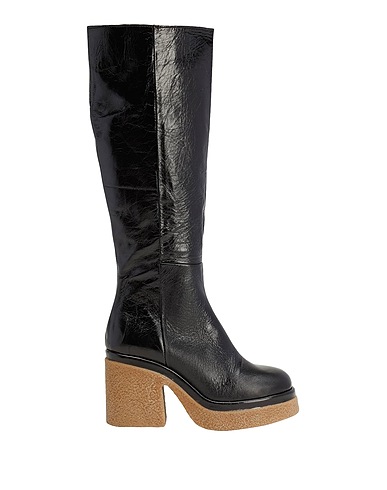 8 by YOOX Boots NAPLAK PLATFORM TALL BOOTS Black 100% Calfskin
