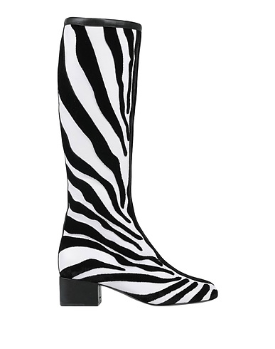 VALENTINO GARAVANI Boots White Leather, Textile fibers