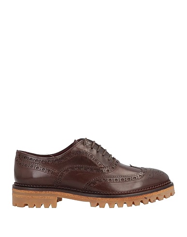 CALPIERRE Laced shoes Dark brown Soft Leather