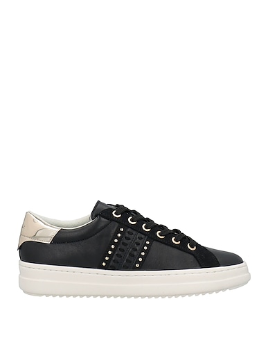 GEOX Sneakers Black Soft Leather, Textile fibres