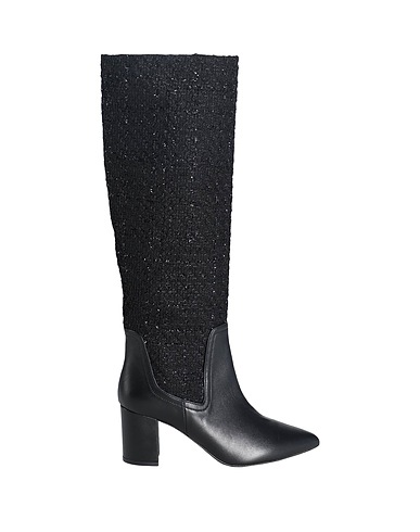 MYCHALOM Boots Black Soft Leather, Textile fibres