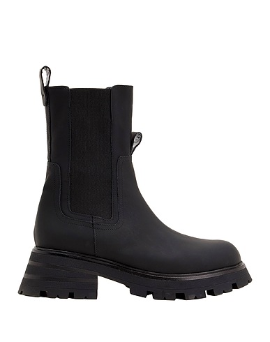 8 by YOOX Ankle boot RUBBERIZED LEATHER CHELSEA BOOT
 Black 100% Calfskin