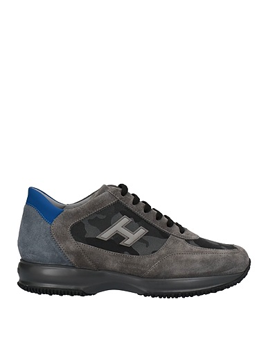 HOGAN Sneakers Grey Textile fibers, Soft Leather