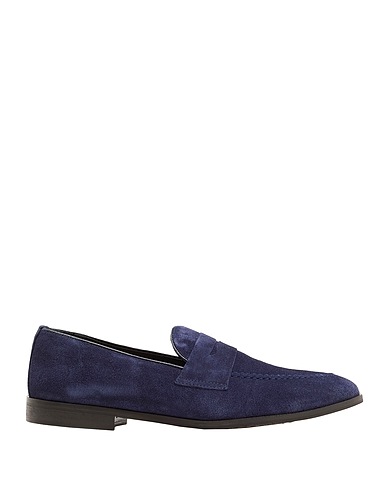 8 by YOOX Mocassino SPLIT LEATHER LOAFERS Blu notte 100% Pelle di vitello