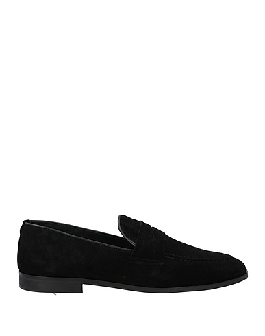 8 by YOOX Loafers SPLIT LEATHER LOAFERS Black 100% Calfskin