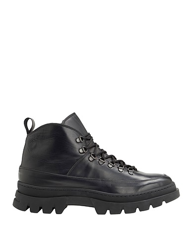 8 by YOOX Stivaletti LEATHER TREK ANKLE BOOTS Nero 100% Pelle di vitello