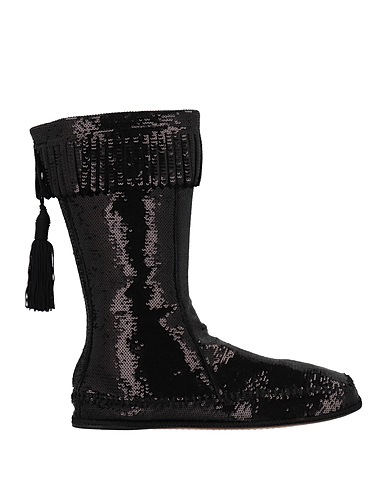 MARC JACOBS Boots Black Soft Leather, Textile fibres