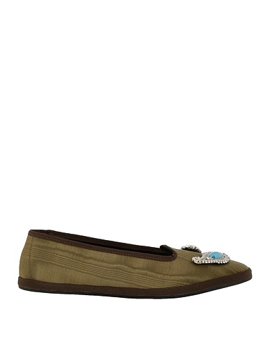 GIANNICO Loafers Military green Textile fibres