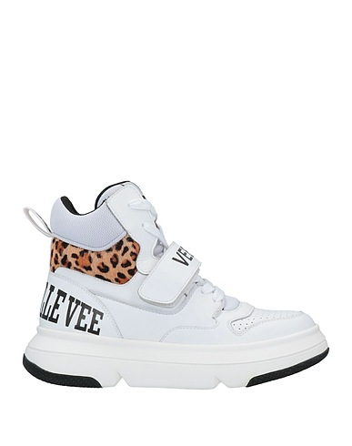 EMANUÉLLE VEE Sneakers White Leather, Textile fibres