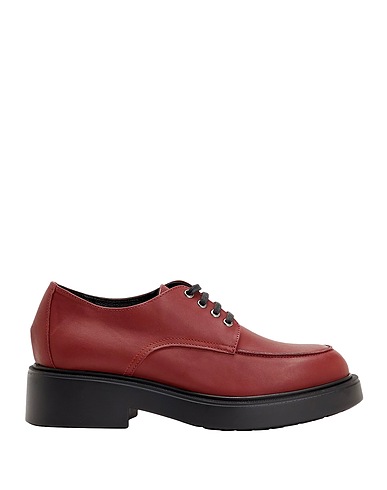 LEONARDO PRINCIPI Laced shoes Burgundy 100% Calfskin