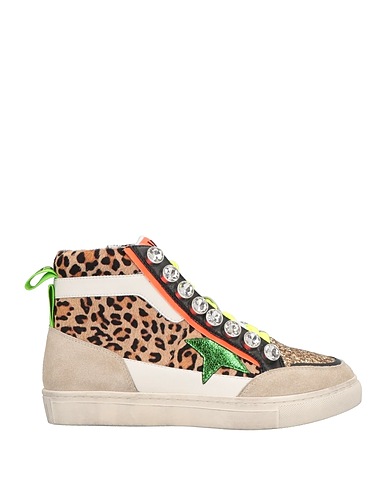 EMANUÉLLE VEE Sneakers Taupe Leather, Textile fibres