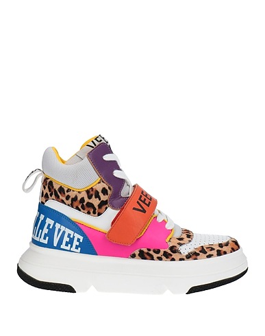 EMANUÉLLE VEE Sneakers White Leather, Textile fibres