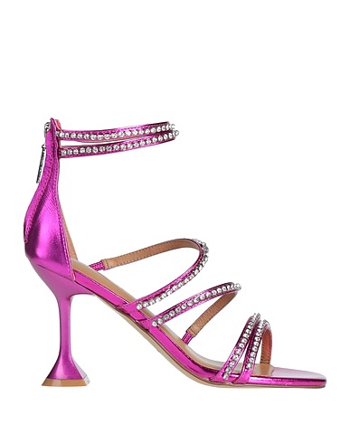 EMANUÉLLE VEE Sandals Fuchsia Soft Leather