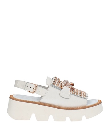 EMANUÉLLE VEE Sandals White Soft Leather