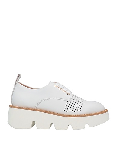 EMANUÉLLE VEE Laced shoes White Soft Leather