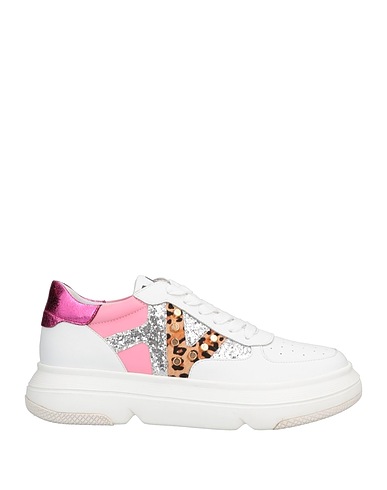 EMANUÉLLE VEE Sneakers White Soft Leather, Textile fibres