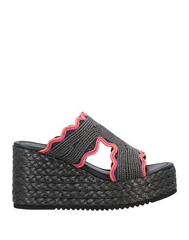 EMANUÉLLE VEE Espadrilles Black Natural raffia