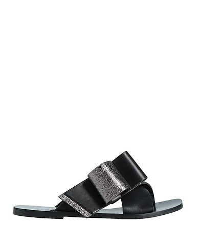 POLLINI Sandals Black Calfskin