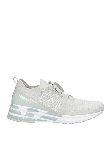 EA7 Sneakers Light grey 100% Polyester, Thermoplastic polyurethane