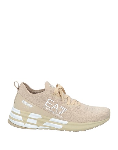 EA7 Sneakers Beige 100% Polyester, Thermoplastic polyurethane
