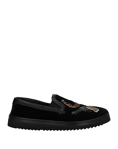 DOLCE&GABBANA Sneakers Black 70% Cotton, 30% Calfskin