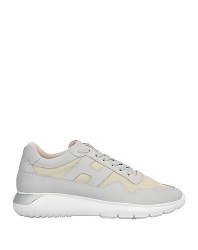 HOGAN Sneakers Light grey Soft Leather, Textile fibers