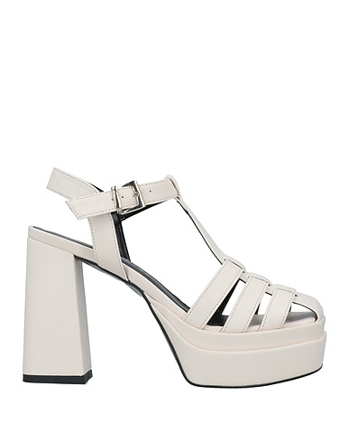 DIVINE FOLLIE Sandals White Textile fibres