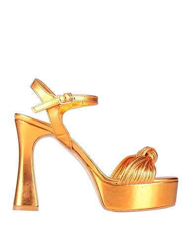 DIVINE FOLLIE Sandals Orange Textile fibres