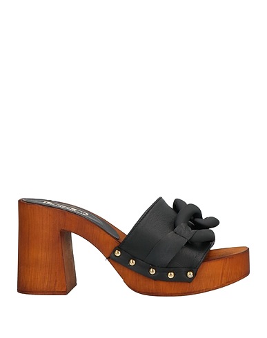 DIVINE FOLLIE Mules and clogs Black Soft Leather