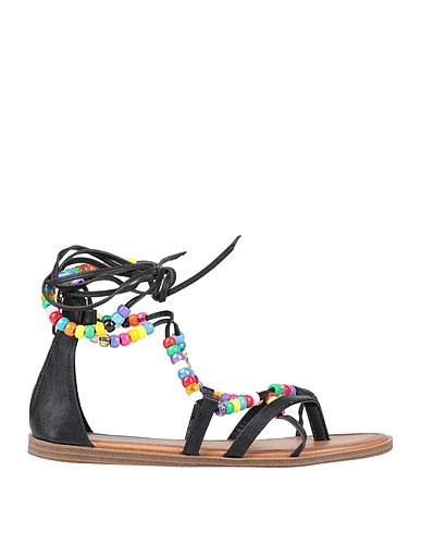 DIVINE FOLLIE Infradito Nero Fibre tessili