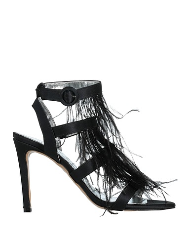 DIVINE FOLLIE Sandals Black Textile fibres