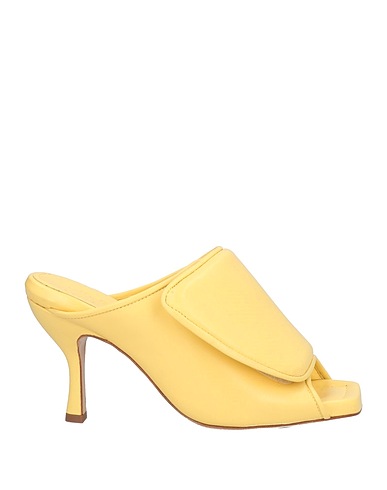 GIA BORGHINI Sandals Pastel yellow Soft Leather