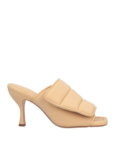 GIA BORGHINI Sandals Beige Textile fibres, Soft Leather