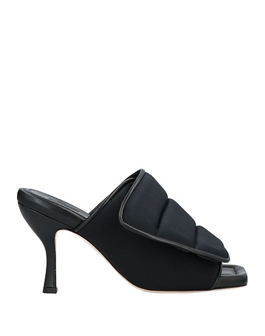 GIA BORGHINI Sandals Black Textile fibres, Soft Leather