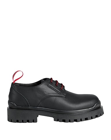 KARL LAGERFELD Laced shoes BIKER II CARA X KL LACE DERBY
 Black Recycled leather