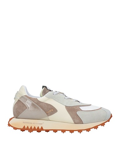 RUN OF Sneakers Light grey Soft Leather, Textile fibres