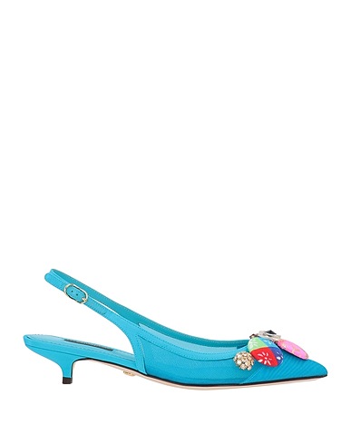DOLCE&GABBANA Court Azure 58% Polyamide, 40% Viscose, 2% Goat skin